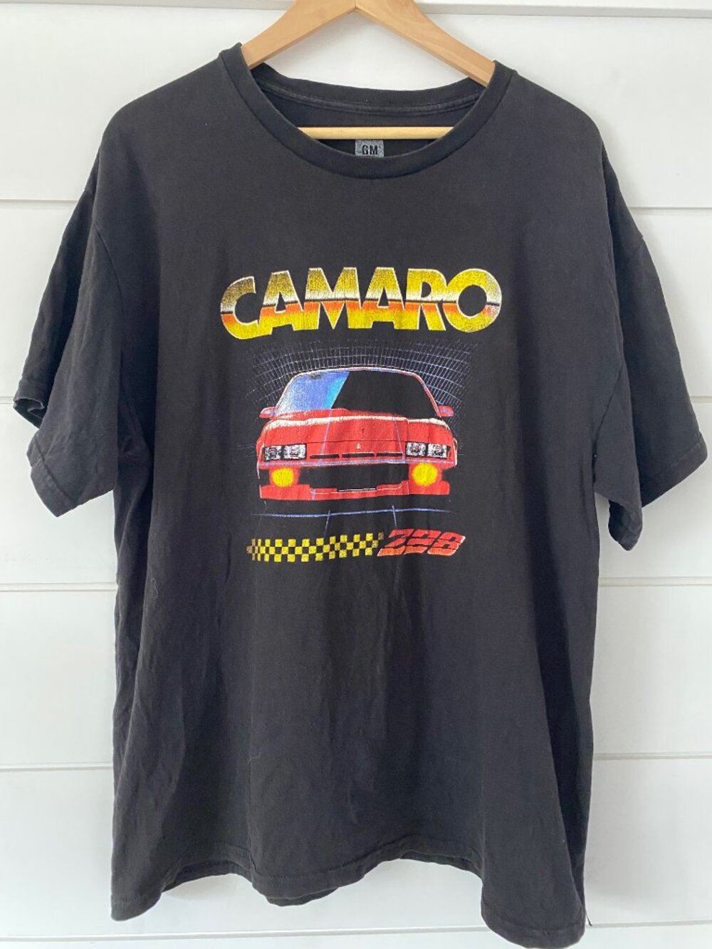 Men Black T-shirt Short Sleeves Camaro Z28 Car by GM Size XL